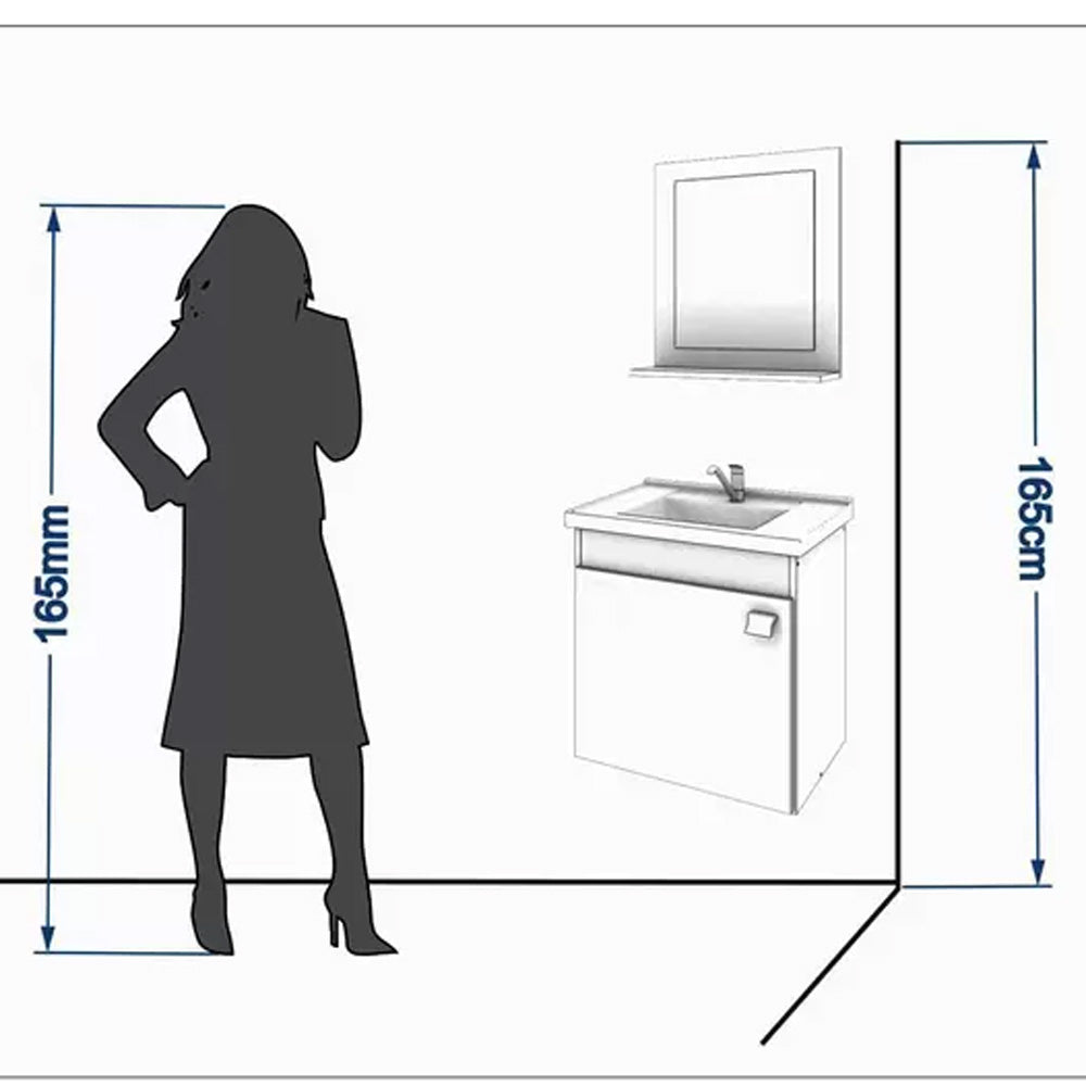 GABINETE ARMÁRIO DE BANHEIRO COM PIA CUBA ESPELHO IRIS MGM