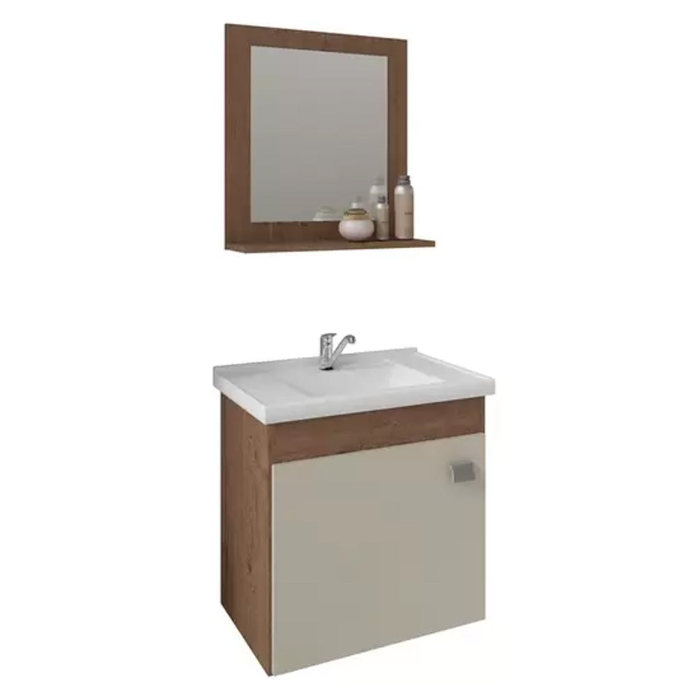 GABINETE ARMÁRIO DE BANHEIRO COM PIA CUBA ESPELHO IRIS MGM