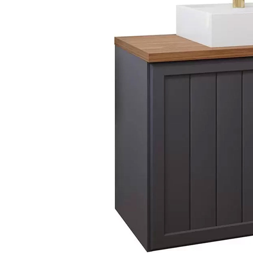 Gabinete Armário para Banheiro Alure Suspenso com Cuba Titanium/freijo Mgm