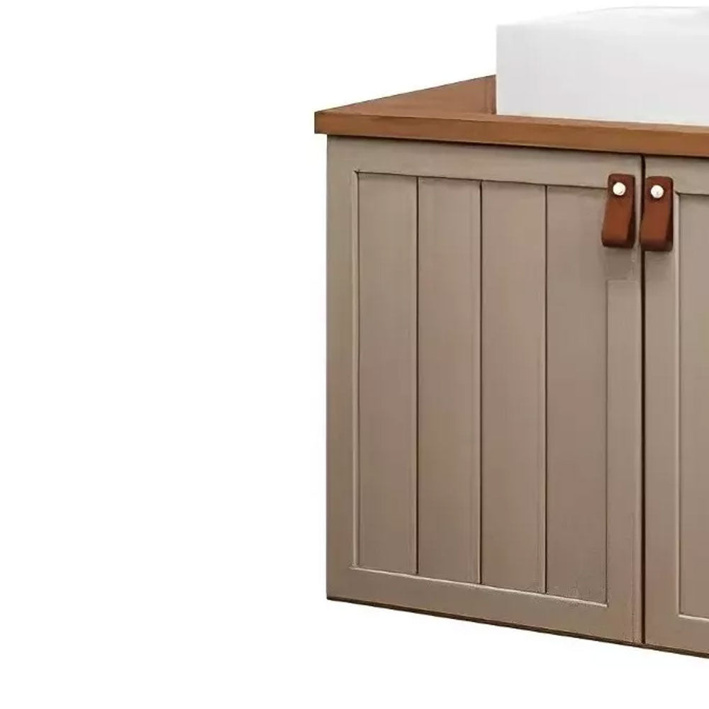 Gabinete Armário para Banheiro Alure Suspenso com Cuba Cappuccino/freijo Mgm