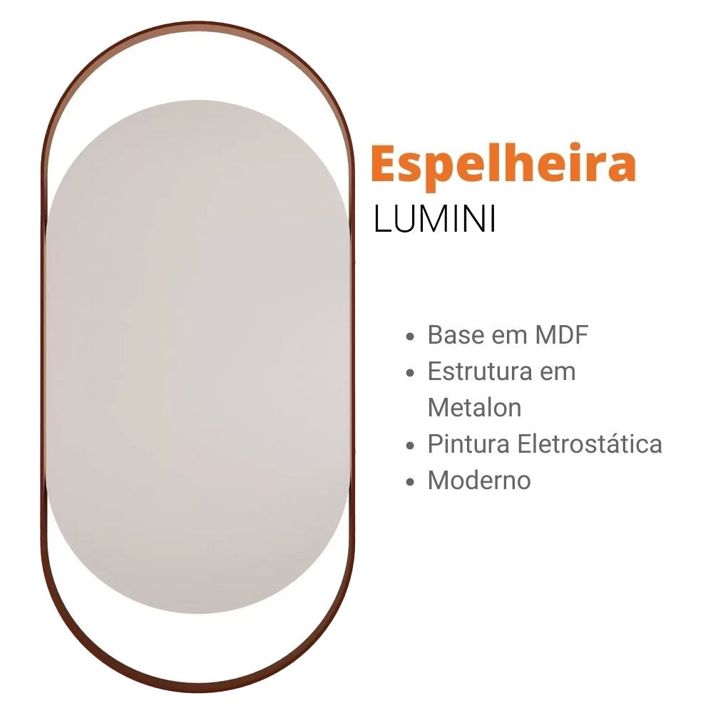 Espelheira Decoração para Banheiro, Quarto, Sala, Escritório Lumini Mgm