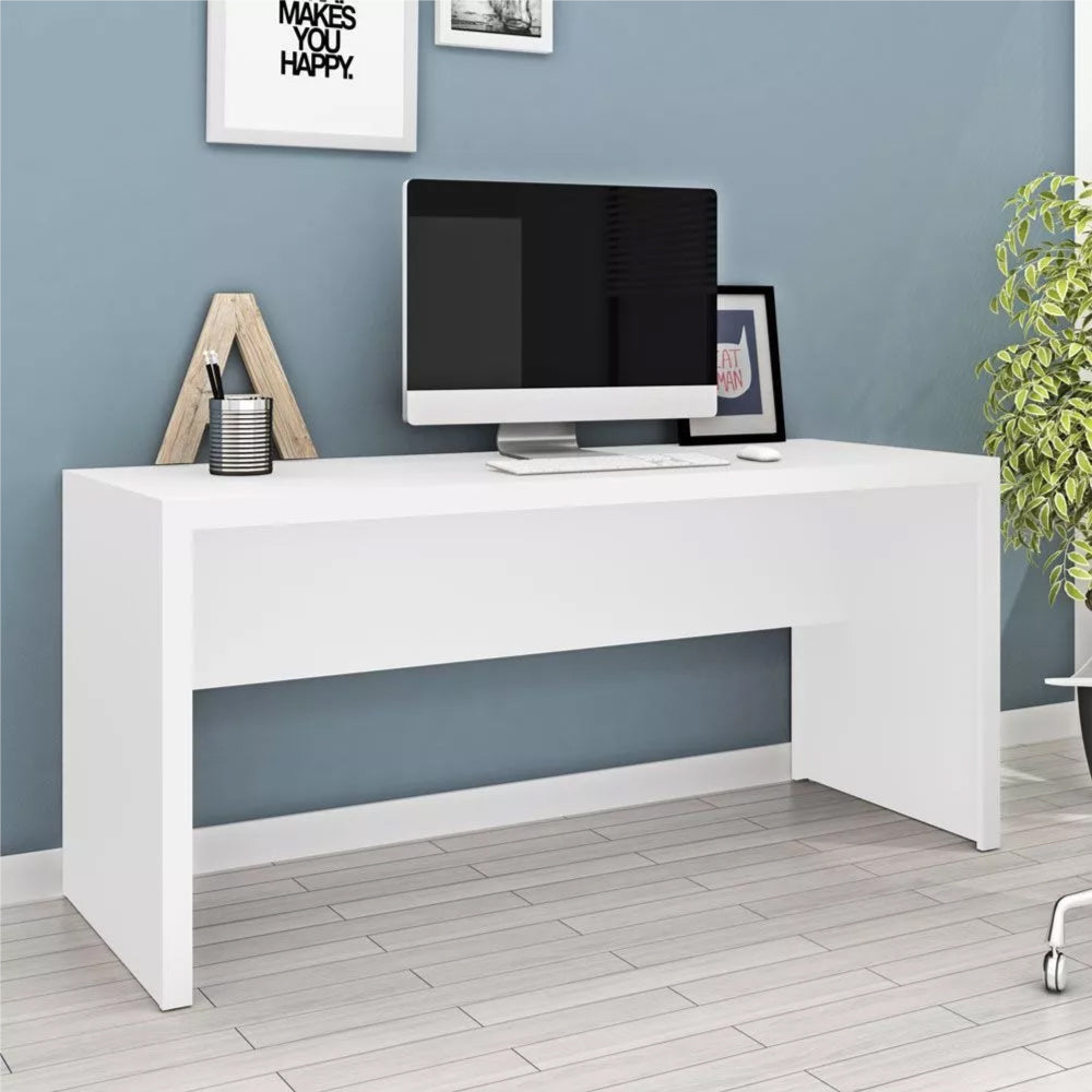 Mesa de Escritório Escrivaninha Para Computador 163cm Tecnomobili ME4109 Cor Branca