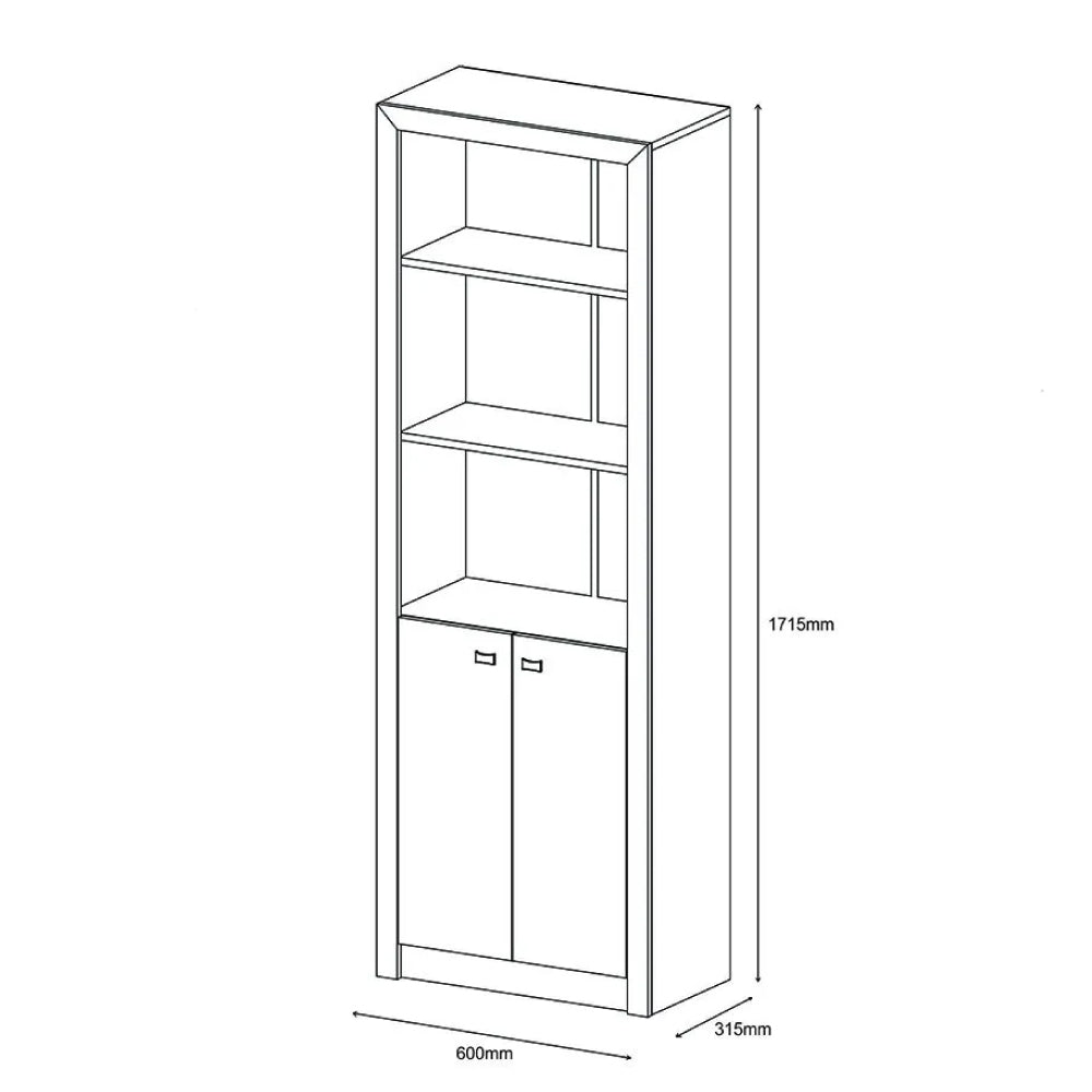 Armário Estante Multiuso Para Livros Escritório Cozinha 2 Portas e 5 Prateleiras ME4110 Tecnomobili Branco