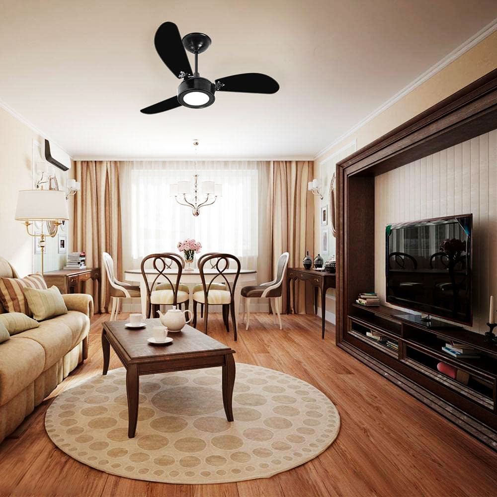 Ventilador de Teto New Light Led 6000k 3 Pas Preto 127v Ventidelta