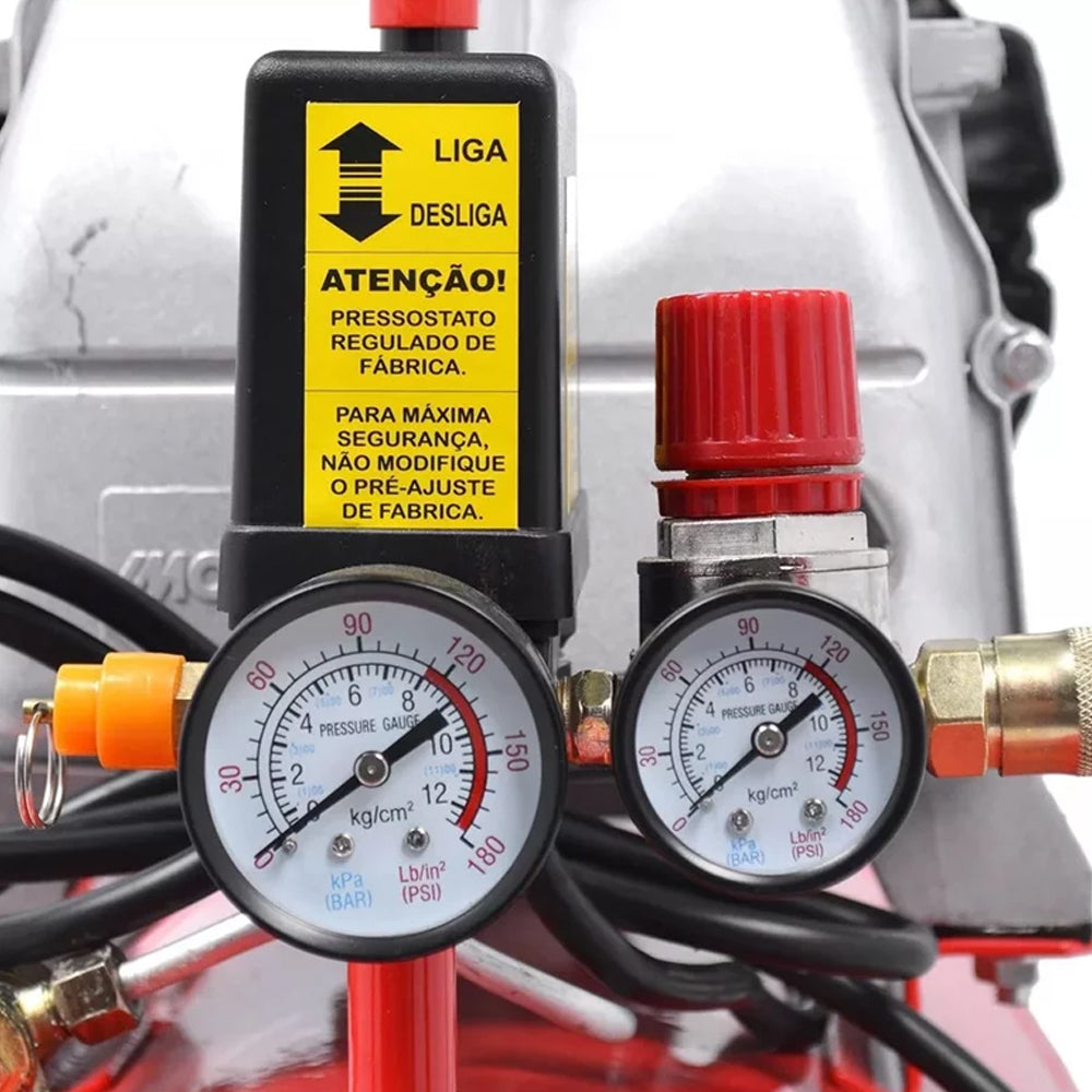 Motocompressor de Ar 8,8 Pés3/min 2,5HP 50 Litros 110/220V - MOTOMIL