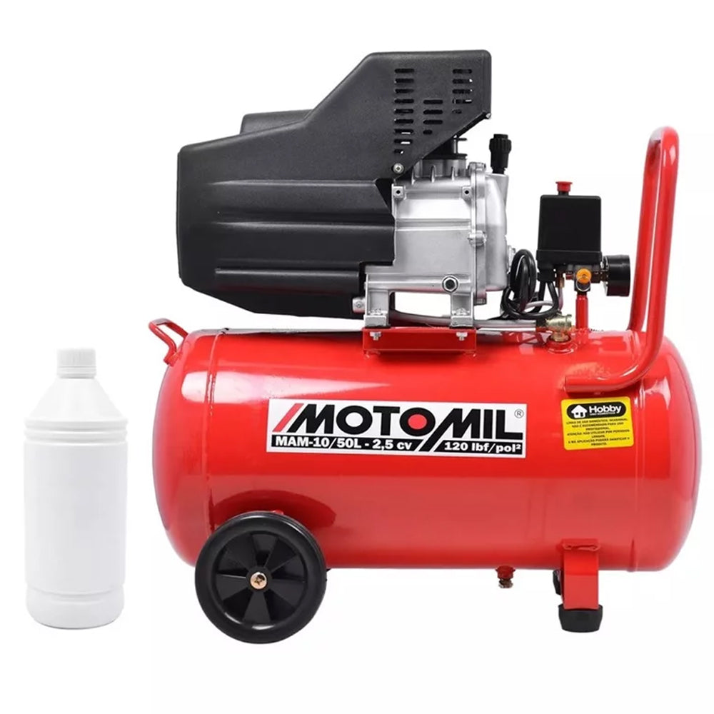 Motocompressor de Ar 8,8 Pés3/min 2,5HP 50 Litros 110/220V - MOTOMIL