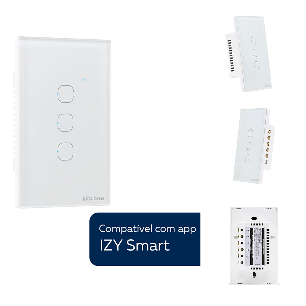 Interruptor Smart Inteligente Touch Wi-fi 3 Teclas Ews 1003 Branco Intelbras