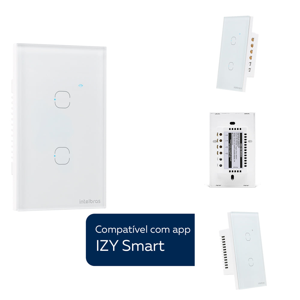 Interruptor Smart Inteligente Touch Wi-fi 2 Tecla Ews 1002 Branco Intelbras