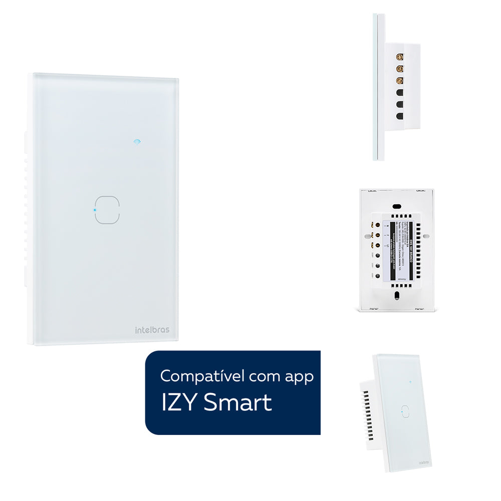 Interruptor Smart Inteligente Touch Wi-fi 1 Tecla Ews 1001 Branco Intelbras