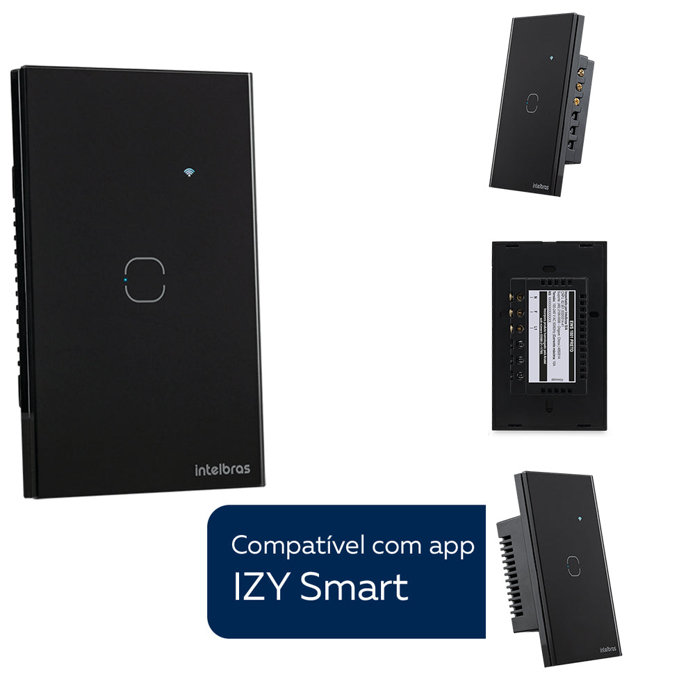 Interruptor Smart Inteligente Touch Wi-fi 1 Tecla Ews 1001 Preto Intelbras