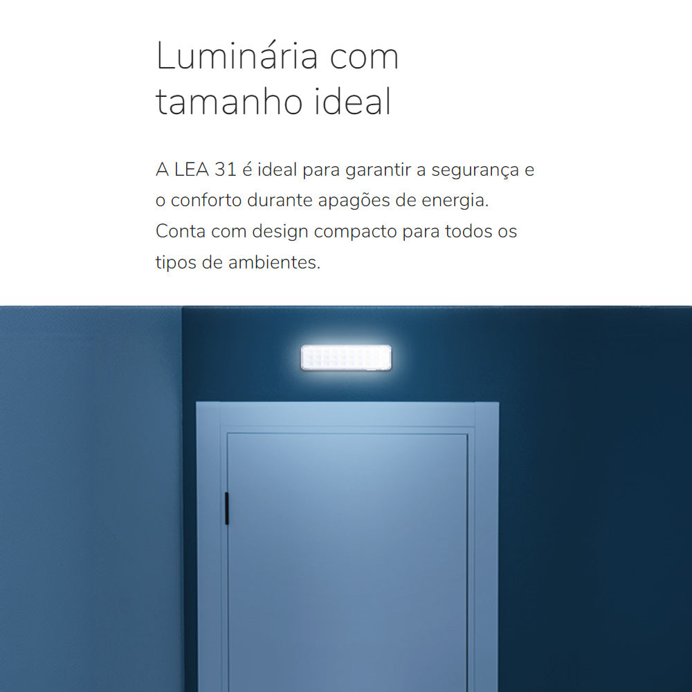 Luminária Luz de Emergência LED Intelbrás Autônoma Lea 31 Com 30 LEDs Branco Bivolt