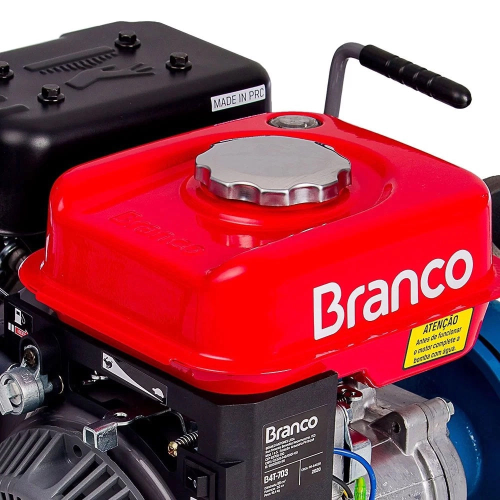 MOTOBOMBA CENTRÍFUGA À GASOLINA B4T 703 2 X 2 POL. 3CV PARTIDA MANUAL BRANCO