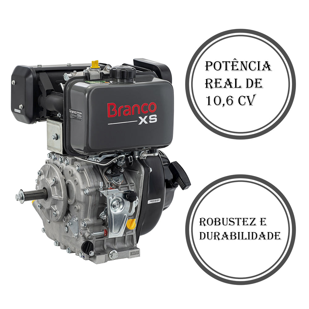 MOTOR A DIESEL 4 TEMPOS 10CV PARTIDA MANUAL BD10.0EXS BRANCO