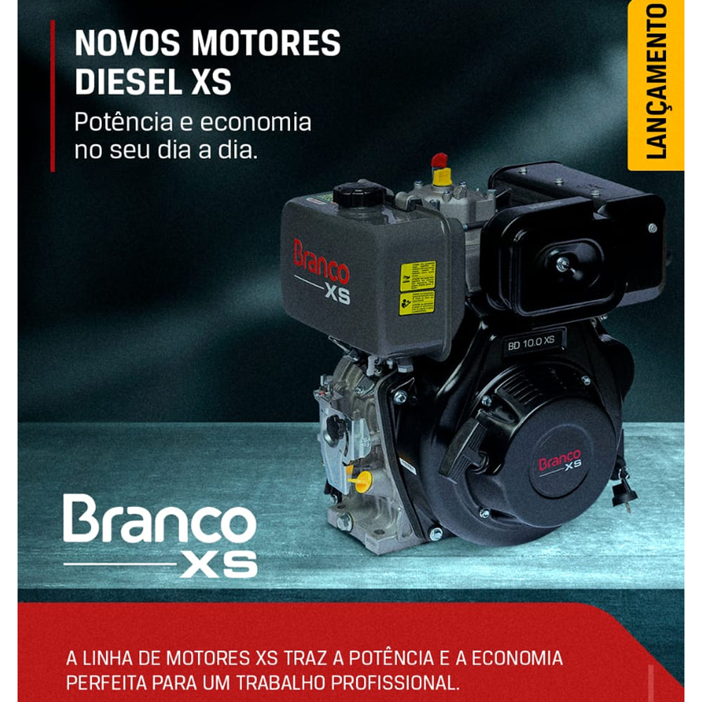MOTOR A DIESEL 4 TEMPOS 10CV PARTIDA MANUAL BD10.0EXS BRANCO