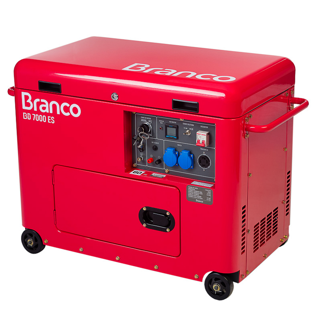 GERADOR DE ENERGIA À DIESEL 13,5 HP 7,0 KVA BIVOLT PARTIDA ELÉTRICA BD-7000 ES BRANCO MOTORES