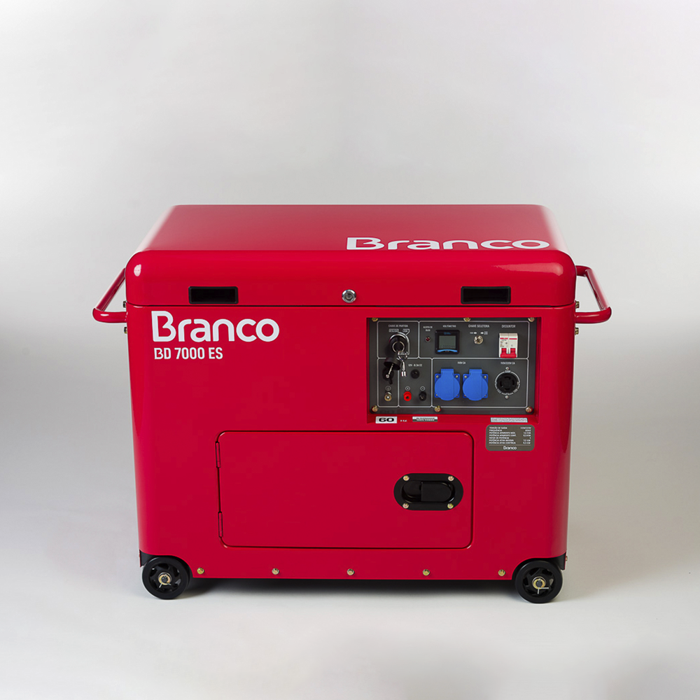 GERADOR DE ENERGIA À DIESEL 13,5 HP 7,0 KVA BIVOLT PARTIDA ELÉTRICA BD-7000 ES BRANCO MOTORES