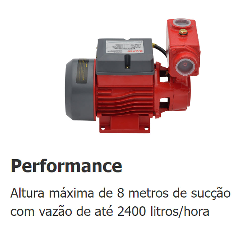 Bomba de Agua Autoaspirante Eletrica Bb500a 0,5cv Bivolt Branco