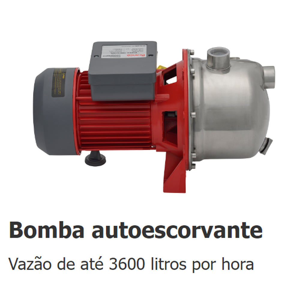 Bomba de Agua Autoaspirante Eletrica Inox Bb1000ai 1,0cv Bivolt Branco
