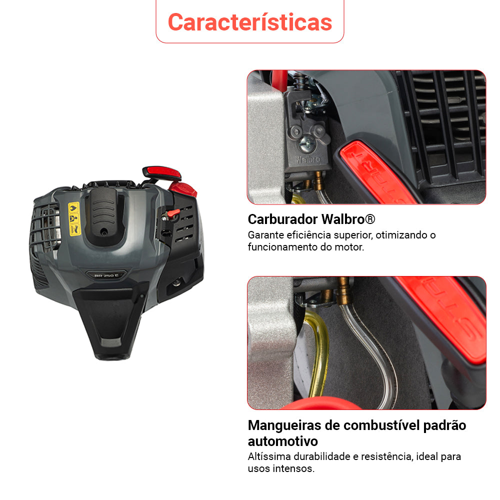 Roçadeira À Gasolina 44,8cc Branco Elite Br220 Profissional