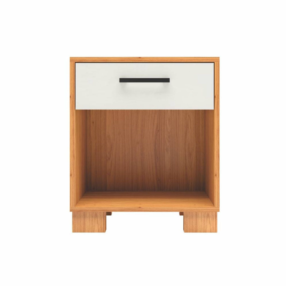 MESA DE CABECEIRA 1 GAVETA MDF FREIJO OFF WHITE BRILHANTE DALLA COSTA