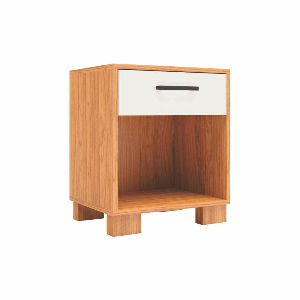 MESA DE CABECEIRA 1 GAVETA MDF FREIJO OFF WHITE BRILHANTE DALLA COSTA