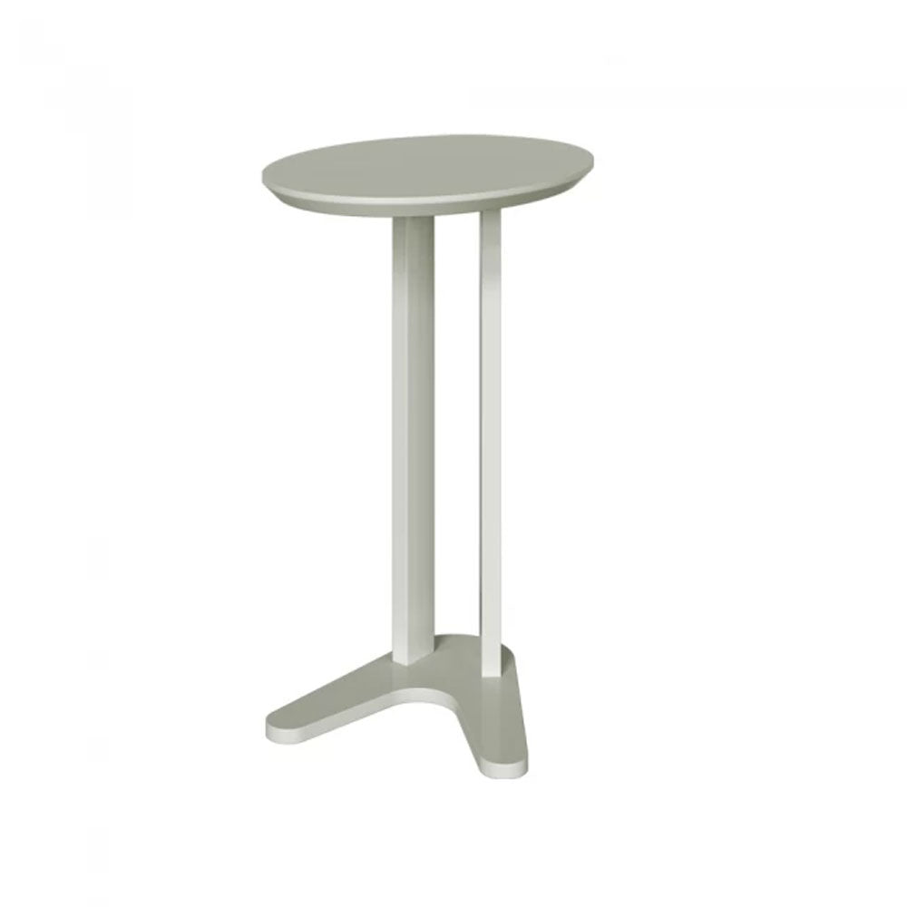 Mesa de Canto Oval Auxiliar para Sofá 60 Cm Off White Dalla Costa