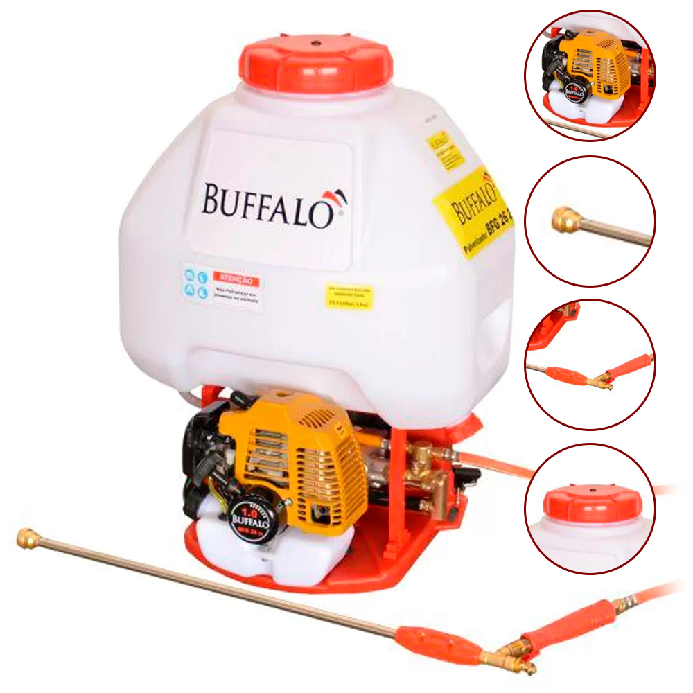PULVERIZADOR COSTAL GASOLINA BFG 26 2T P.MANUAL 1CV BUFFALO