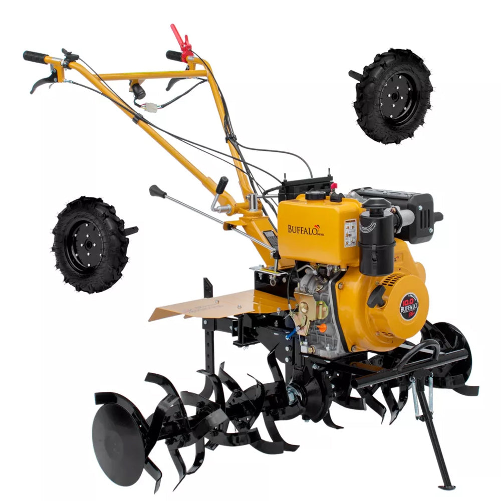 Micro Trator Motocultivador A Diesel Buffalo Bfde1120 Plus 10cv 300-1350mm Partida Elétrica