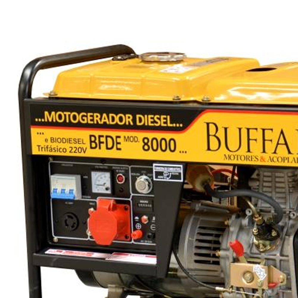 GERADOR DE ENERGIA À DIESEL TRIFÁSICO BFDE8000 13CV 8KVA 220V BUFFALO