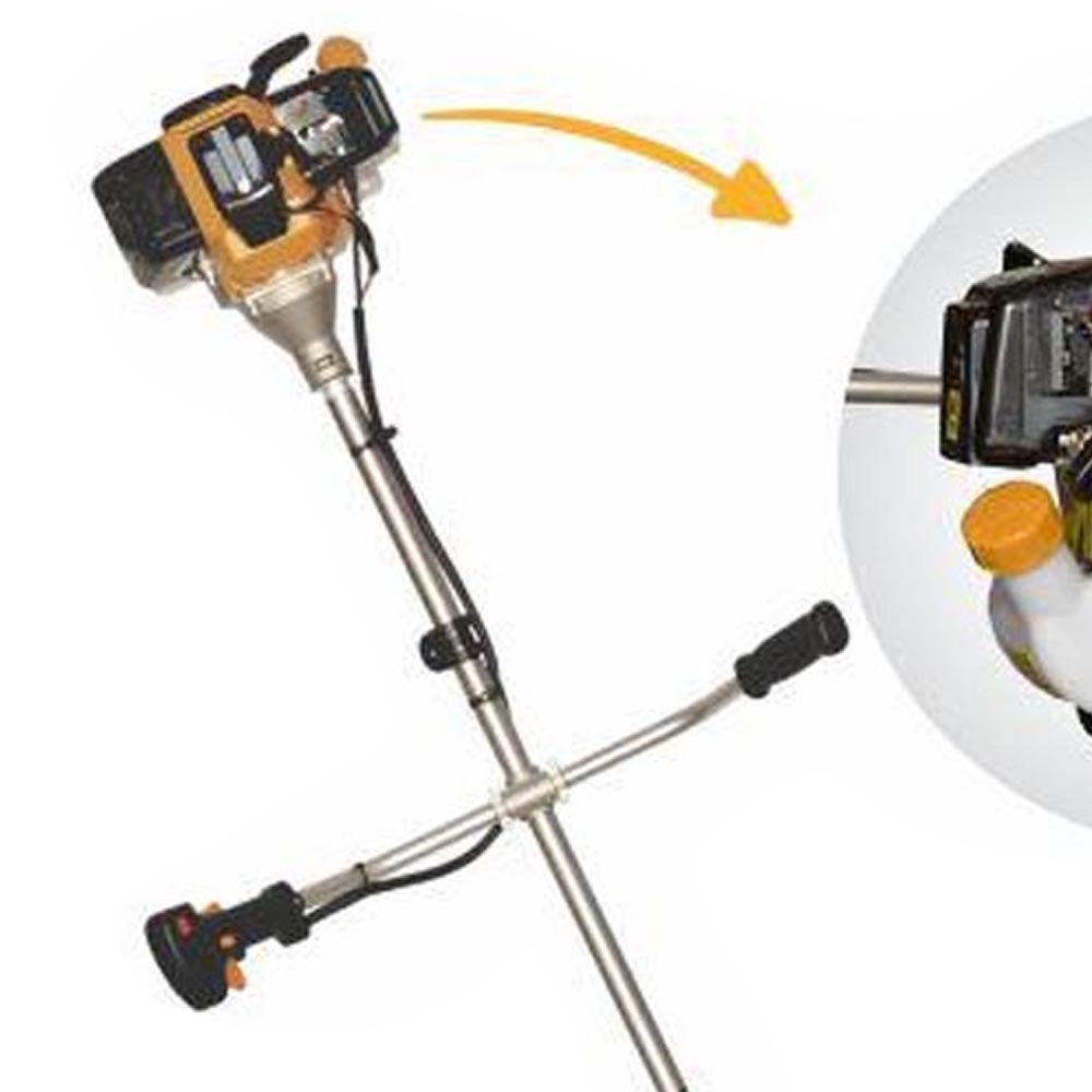 ROÇADEIRA A GASOLINA BUFFALO BF 33SB 1,2HP COM CARRETEL DE NYLON LÂMINA 3 PONTAS E 2 LÂMINAS DE AÇO COM DUAS PONTAS