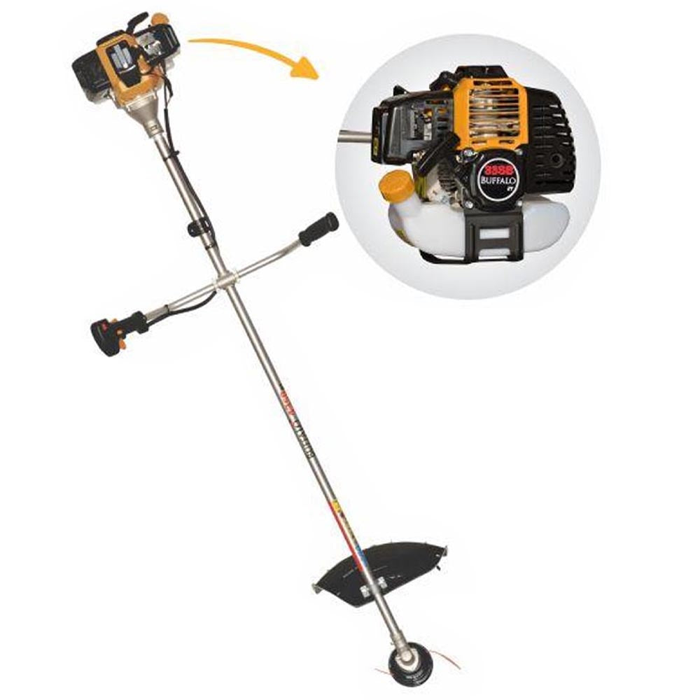 ROÇADEIRA A GASOLINA BUFFALO BF 33SB 1,2HP PARTIDA MANUAL 2T COM 1 LÂMINA EXTRA VIDEA CIRCULAR 40 DENTES