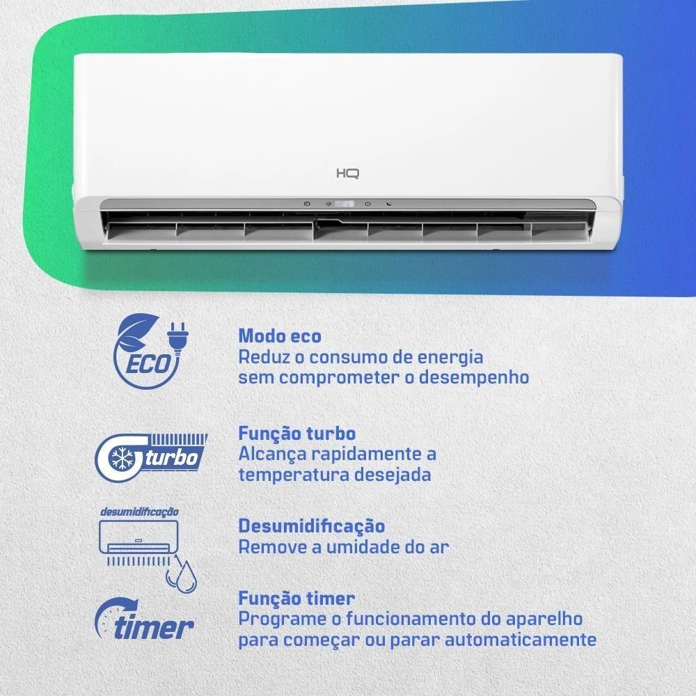 Ar Condicionado Inverter Split 24.000 BTUs HQ Hi Wall Monofásico 220v Branco