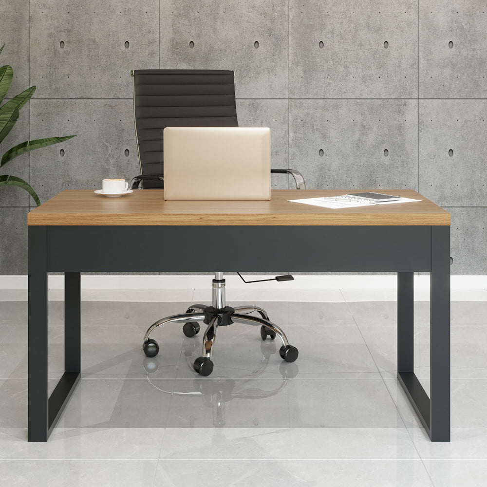 Mesa Escritorio Industrial 1,35x68cm Freijo Preto Fosco Pradel