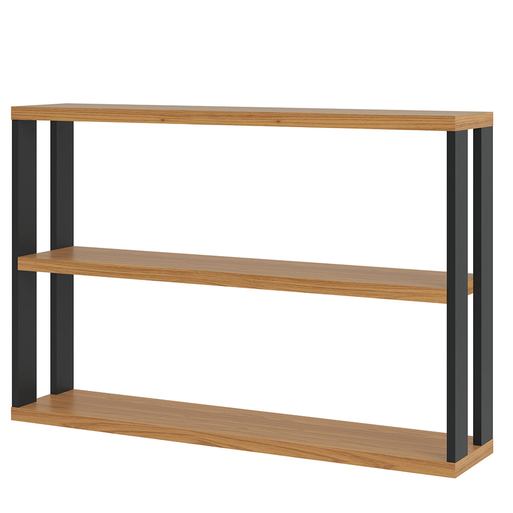 NICHO ESTANTE COM 3 PRATELEIRAS INDUSTRIAL 89,5X60CM FREIJO PRETO FOSCO PRADEL