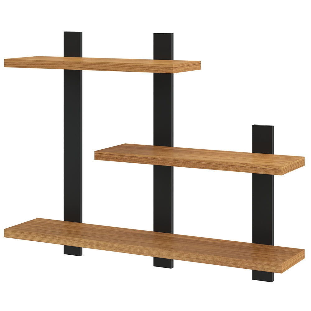 NICHO ESTANTE COM 3 PRATELEIRAS IINDUSTRIAL 89,5CMX70CM FREIJO PRETO FOSCO PRADEL