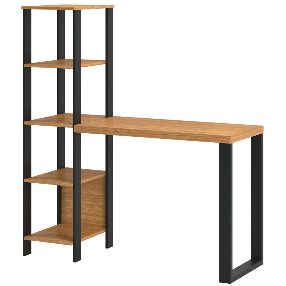 Mesa Escrivaninha para Estudo e Escritório Mesa com 5 Prateleiras Pradel