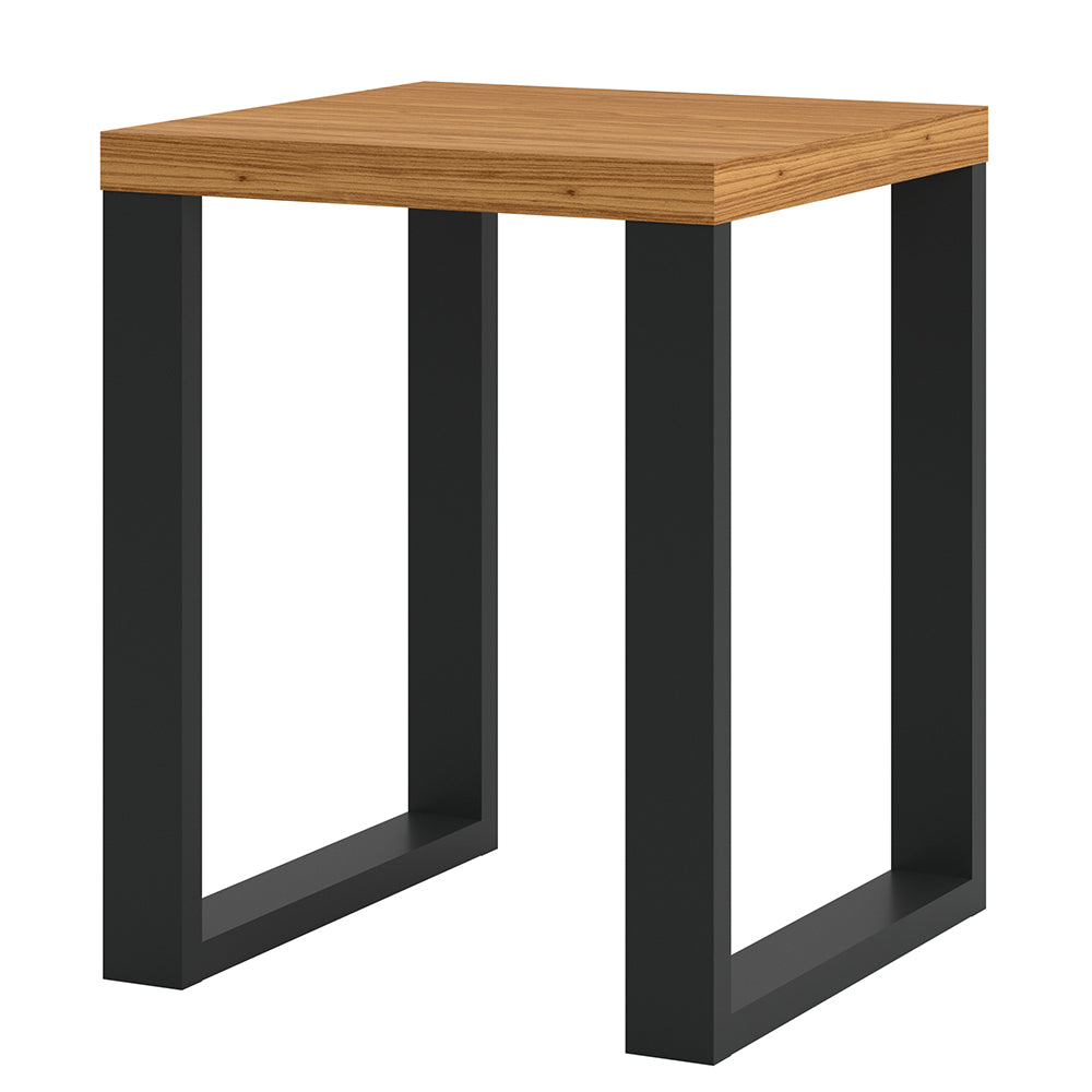Mesa de Canto Mdf Industrial 44x44cm Freijo Preto Fosco Pradel