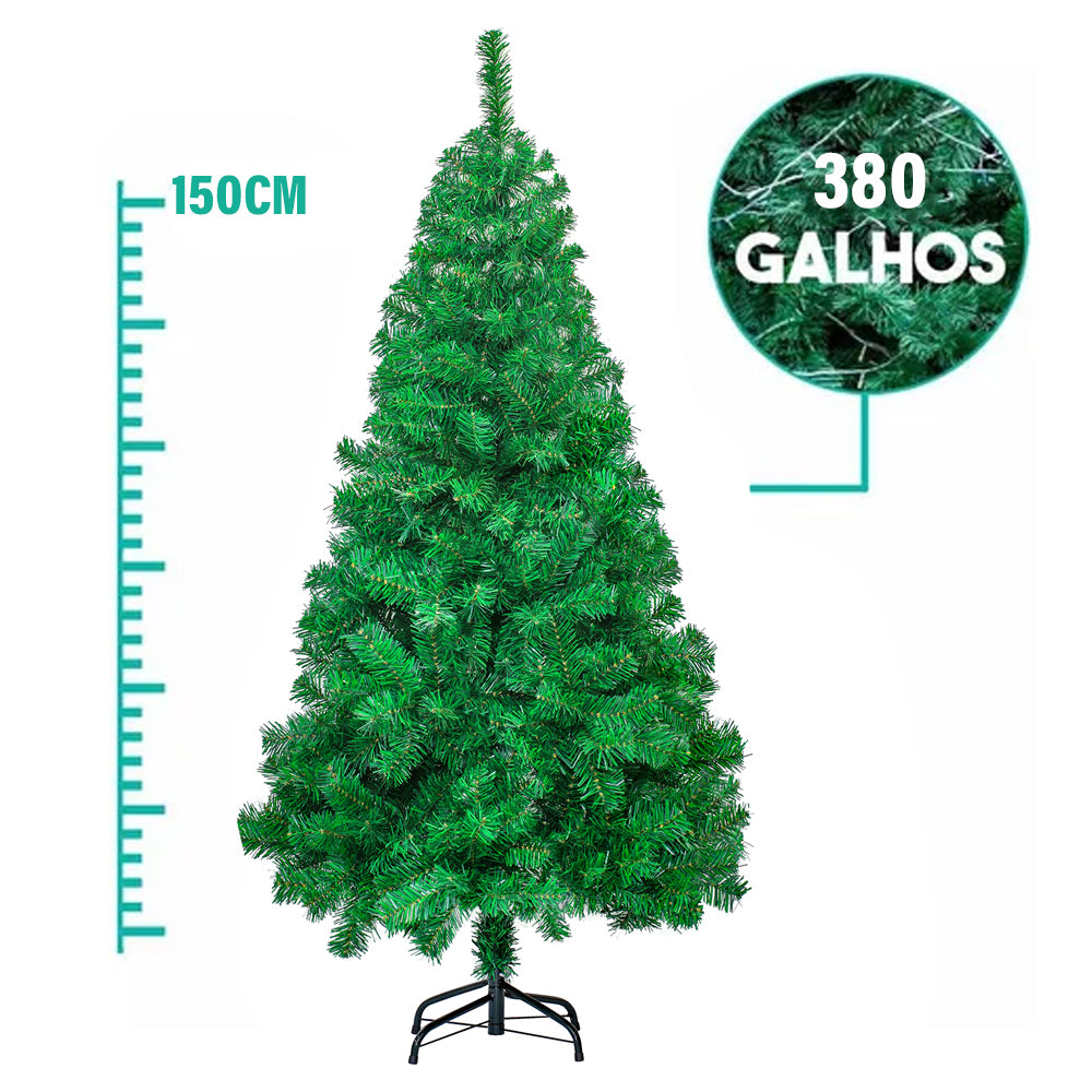 ARVORE NATAL REAL 150CM COM 380 GALHOS PÉ DE FERRO SODALITA