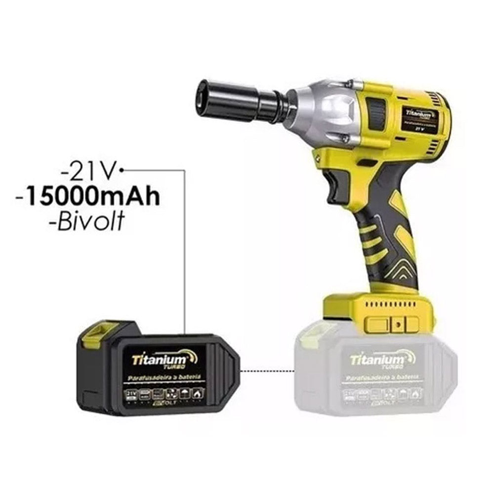 Chave De Impacto à Bateria 21V Brushless 1/2" Titanium