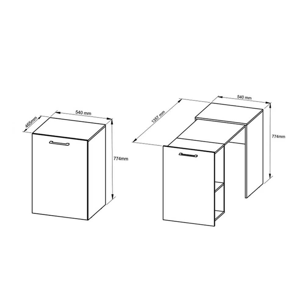 Mesa Escritório Escrivaninha Retrátil Para Computador Com Prateleiras Tecnomobili Cor Amêndoa