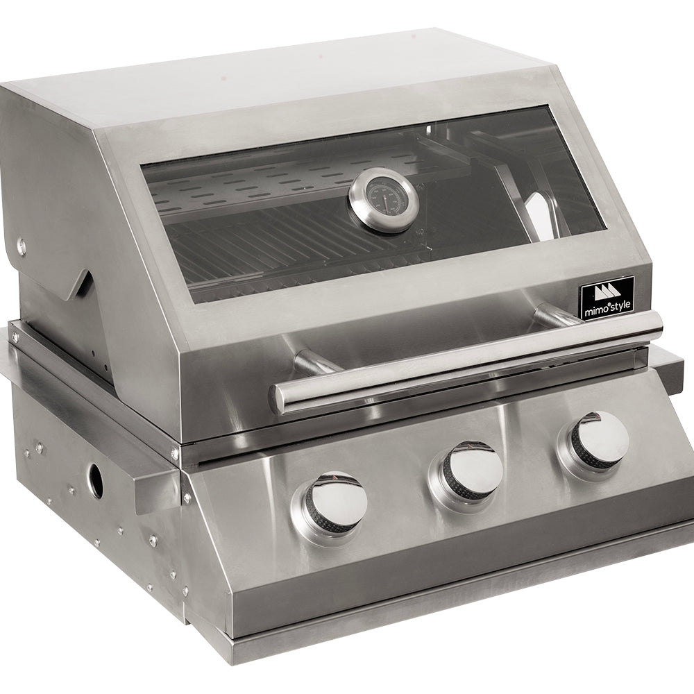 Churrasqueira a Gás para Embutir 3 Queimadores Gourmet Inox Mimo Style