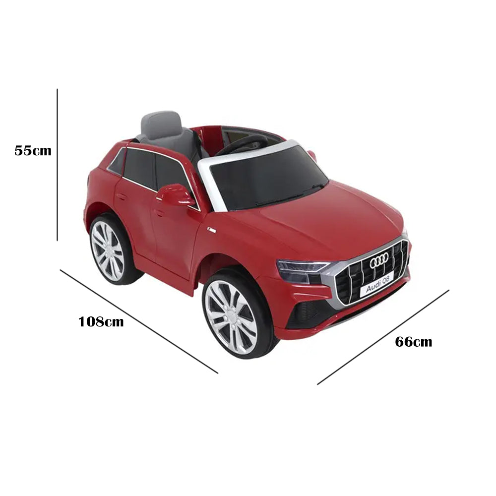 Carrinho Infantil Elétrico Audi Q8 12v com Controle Remoto Vermelho