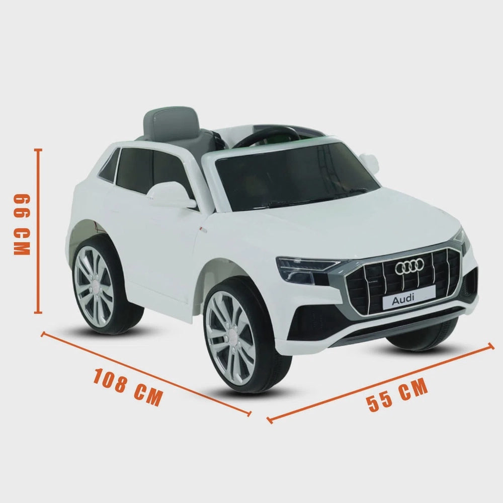 Carrinho Infantil Elétrico Audi Q7 6v com Controle Remoto Branco