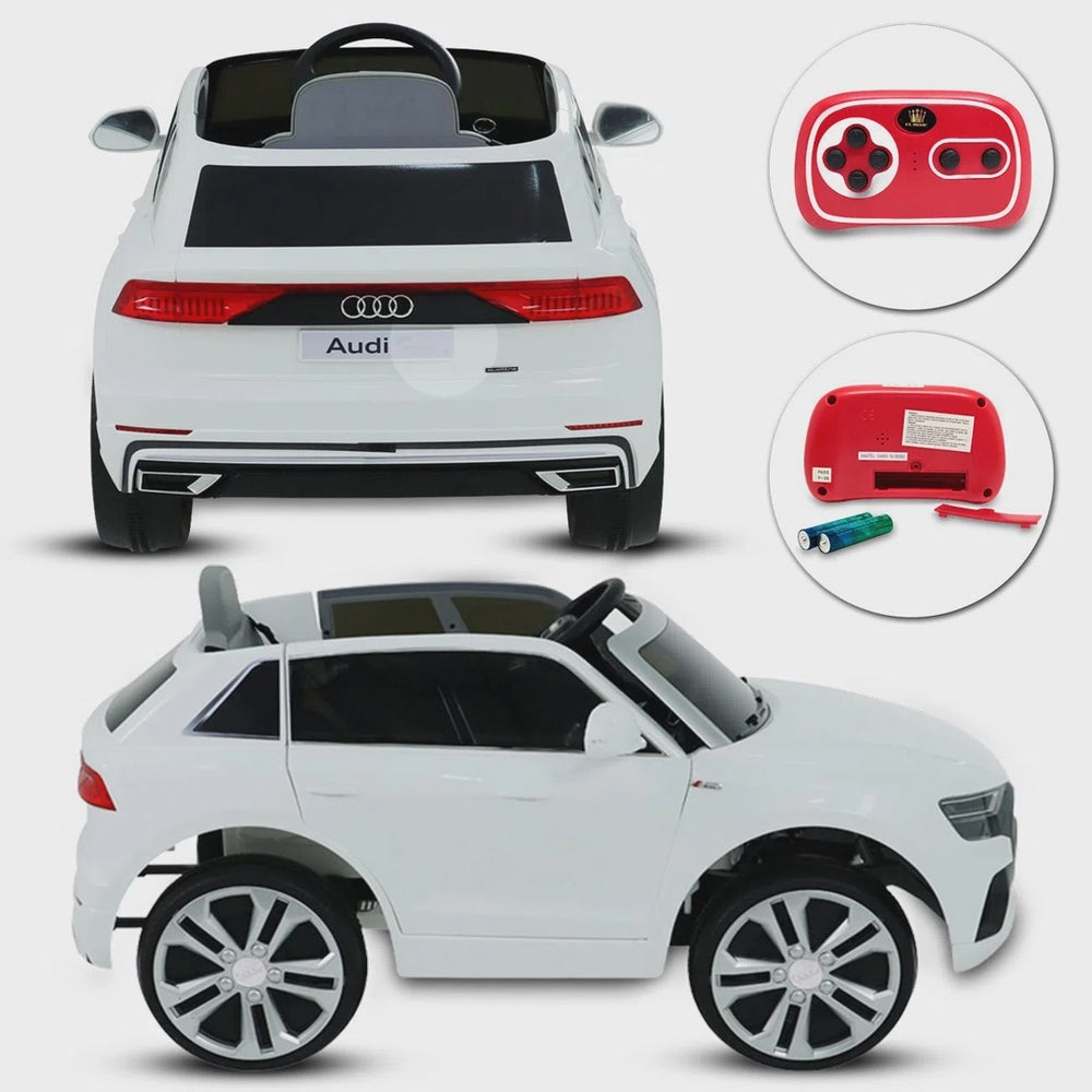 Carrinho Infantil Elétrico Audi Q7 6v com Controle Remoto Branco
