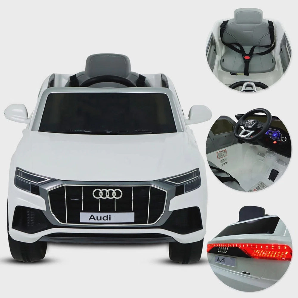 Carrinho Infantil Elétrico Audi Q7 6v com Controle Remoto Branco