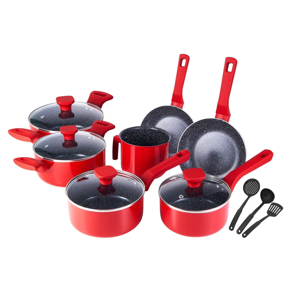 Conjunto Jogo de Panelas Antiaderente Cerâmica Indução 10 Unidades Pratic Cook Marmol Mimo Style