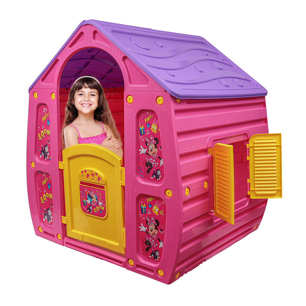Casinha de Brinquedo Infantil Grande Playground Magic House Minnie Rosa