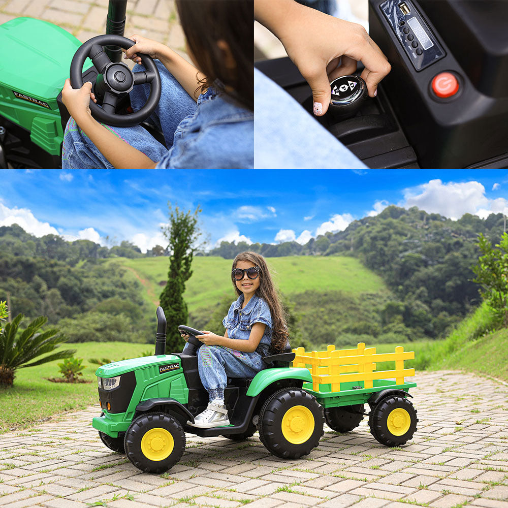 Trator Infantil Elétrico com Controle Remoto + Carretinha Zippy Toys
