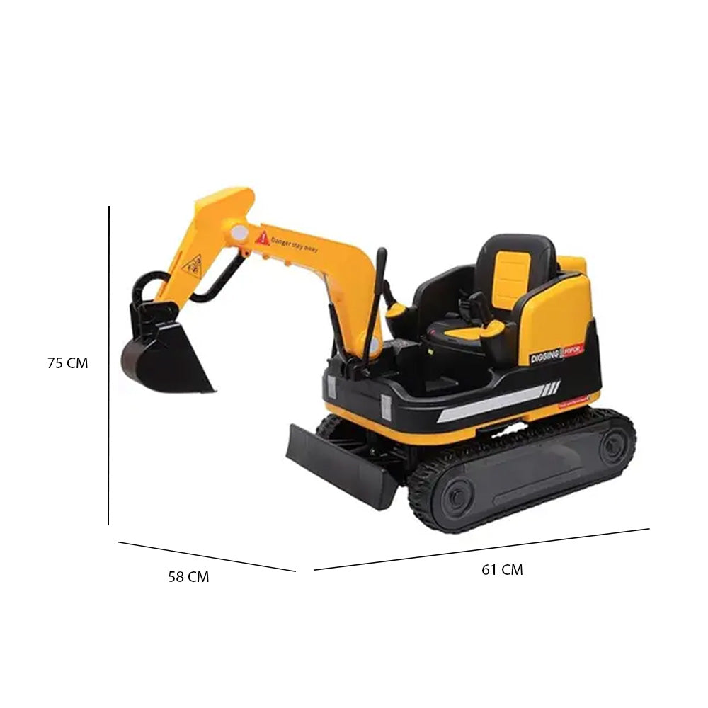 Carrinho Elétrico Escavadeira Infantil Amarela 12v Com Controle Remoto Zippy Toys