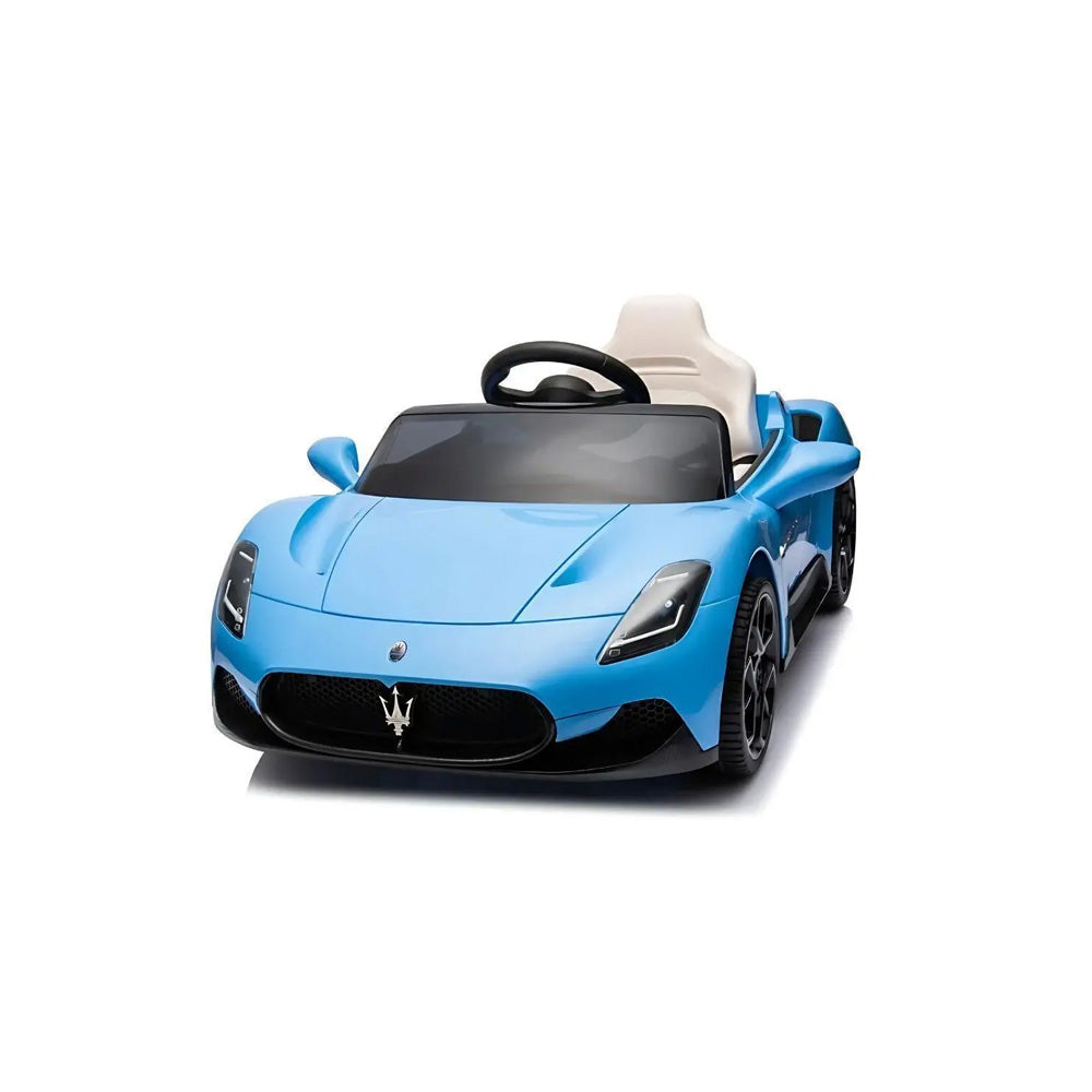 Carro Elétrico Infantil 12v Maserati MC20 Azul Com Controle Remoto Luz de LED e Sons de Motor